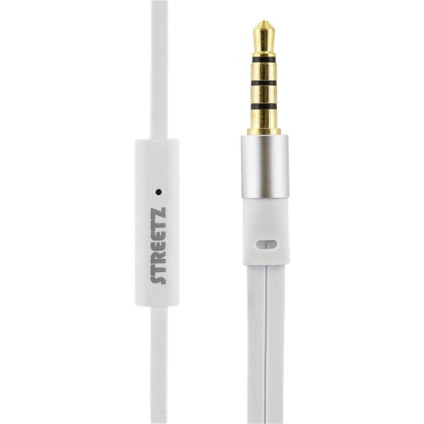 STREETZ In-ear høretelefoner med mikrofon, medie/svar knap, 3,5 mm, Vit
