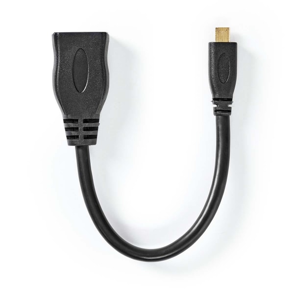 Nedis High Speed ​​HDMI ™ Kaapeli Ethernet | HDMI™ Micro | HDMI™ Ulostulo | 4K@30Hz | 10.2 Gbps | 0.20 m | Pyöreä | PVC | Musta | Kirjekuori