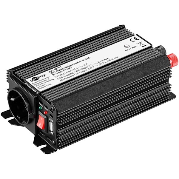 Goobay Spänningsomvandlare DC/AC (12 V - 230 V/300 W) USB omvandlar 12 V DC till 230 V AC