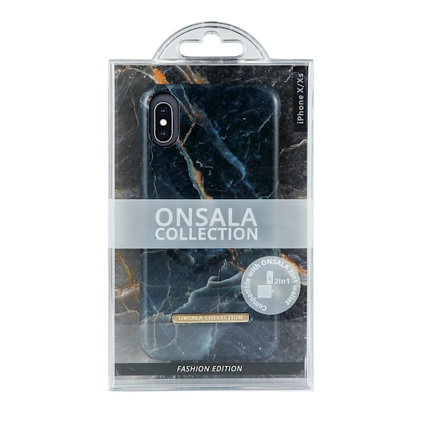 Onsala COLLECTION Mobilskal Shine Grey Marble iPhone X/Xs Svart