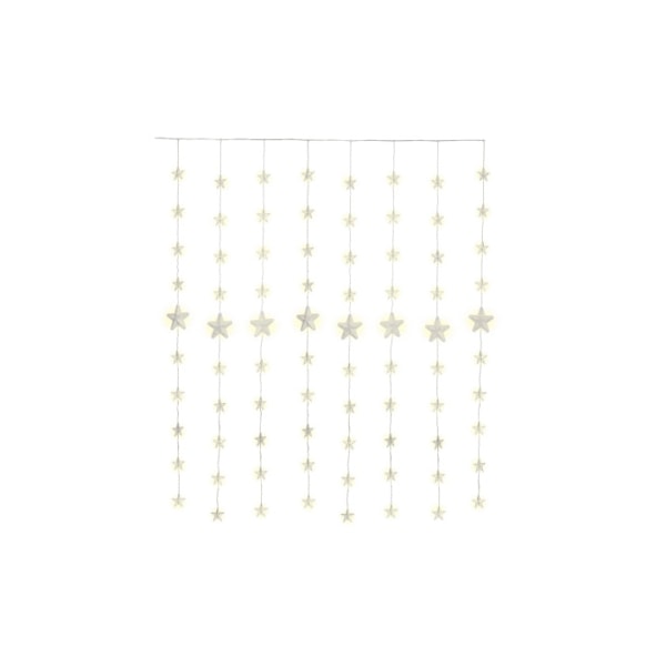 Goobay 80 LED stjärngardin med fjärrkontroll, timerfunktion, 8 ljuslägen, dimmer och 31 V extern transformator, varmvitt (3000 K) Transparent