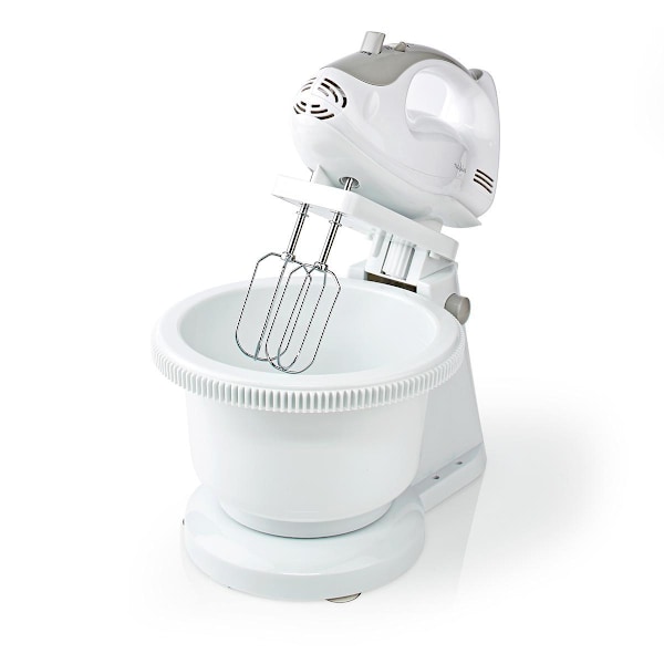 Nedis Hand Mixer | 200 W | 5-hastighedsindstilling | Turbofunktion | Dreje skål / 2 dejkroge / 2 piskeris | Grå / Hvid