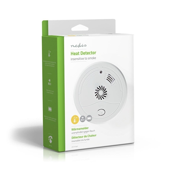 Nedis Värme Alarm | Batteridriven | Batterilängd upp till: 1 år | Med testknapp | 85 dB | ABS | Vit