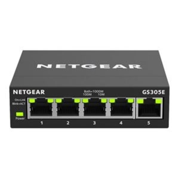 Netgear 5PT GIGE SMART MANAGED PLUS SOHO SW Svart