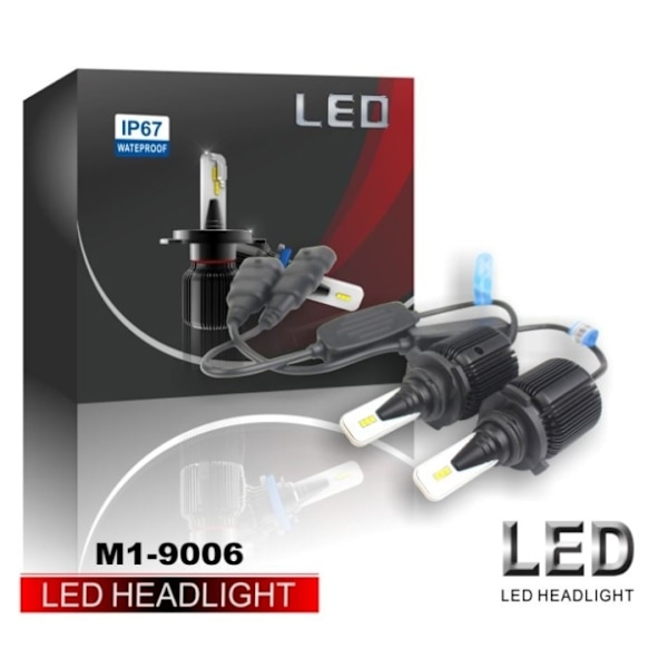 LED-muunnin M1, HB4, 9006, 20W/lamppu, 4000LM, 2-pack, 2-pack
