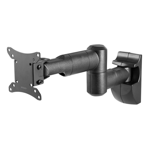 DELTACO OFFICE Full-motion wall mount, invisible cable management, 13- Sort