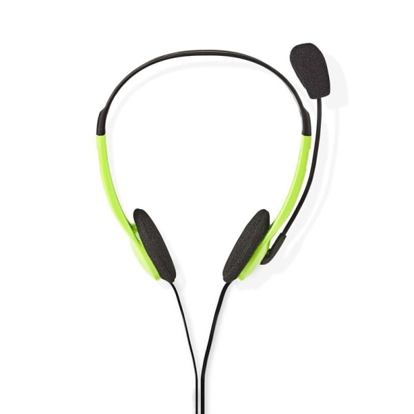 Nedis PC-headset | On-Ear-Kuulokkeet | Stereo | 2x 3.5 mm | Kokoontaitettava Mikrofoni | Vihreä