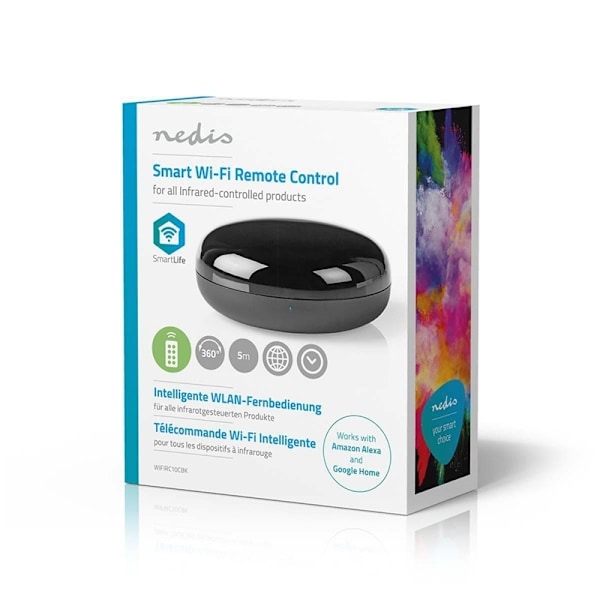 Nedis SmartLife IR fjärrkontroll | Wi-Fi | Universell | Signalområde: 5 m | 38 KHz | USB ström | Androidâ„¢ / IOS | Svart