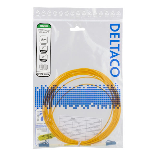 DELTACO OS2 fiber cable LC - LC, simplex, singlemode, UPC, 9/125, 5m