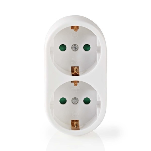 Nedis Eluttag Splitter | Typ F (CEE 7/7) | 250 V AC 50 Hz | Jordad kontakt / Typ F (CEE 7/7) | 250 V AC 50/60 Hz | 16.0 A | 3500 W | Vit