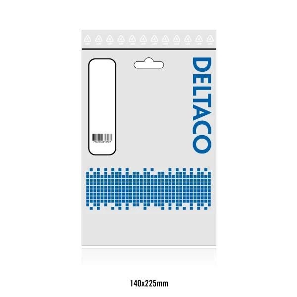 Deltaco U/UTP Cat6a patchkabel, 0,5m, 500MHz, LSZH, sort