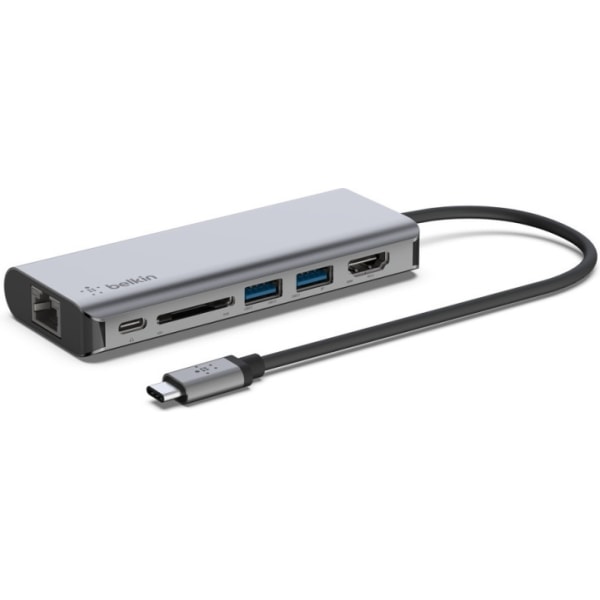 Belkin USB-C 6 i 1 Multi-Port Gigabit Ethernet - adapter