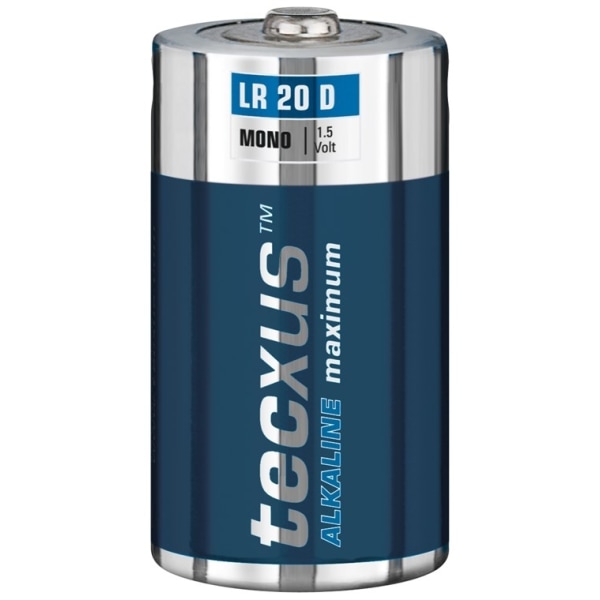 tecxus LR20/D (Mono) batteri, 2 st. blister alkaliskt manganbatt