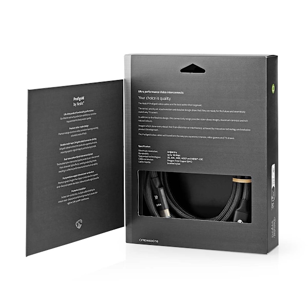 Nedis High Speed ​​HDMI ™ Kaapeli Ethernet | HDMI™ liitin | HDMI™ liitin | 4K@60Hz | ARC | 18 Gbps | 5.00 m | Pyöreä | Puuvilla | Gun Metal Harmaa / H