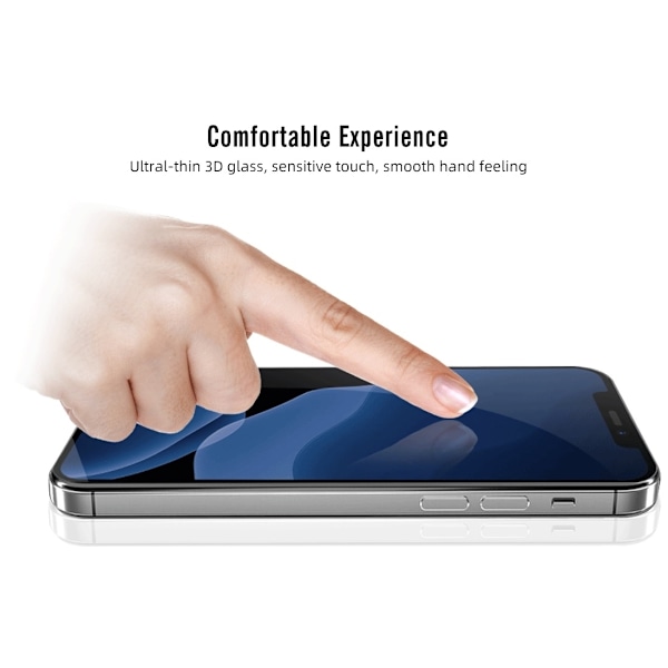 3-pack Mr Yes Täysin kattava karkaistu lasi näytönsuoja iPhone 12 Pro Maxille Transparent