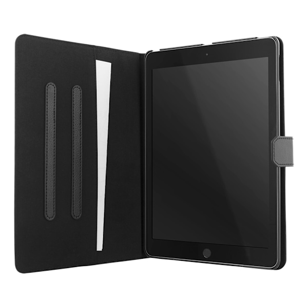 DELTACO iPad 10.2" 2020 case, vegan leather, sleep/wake, stand Svart