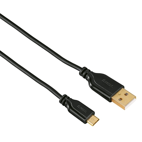 HAMA USB 2.0 Micro B - A -kaapeli 0,75 m musta kullattu TL