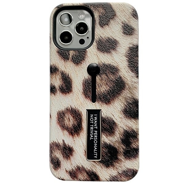 Muotikotelo sormipidikkeellä - iPhone 12 Pro Max, vaalea Leo Flerfärgad