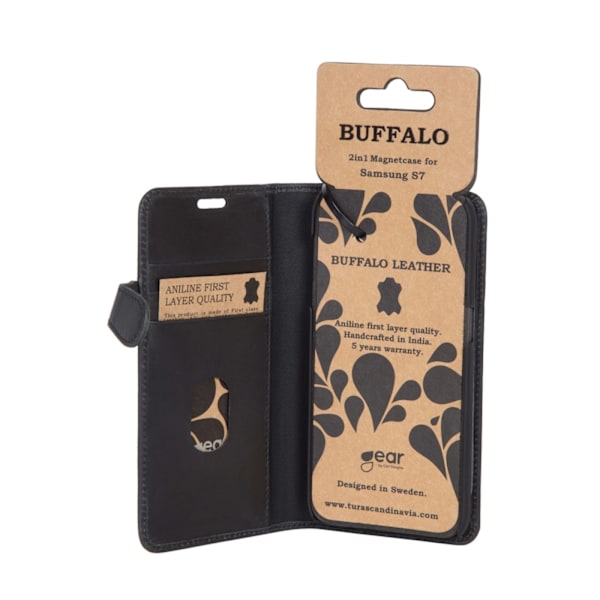 BUFFALO Wallet Læder Samsung S7 Sort Svart