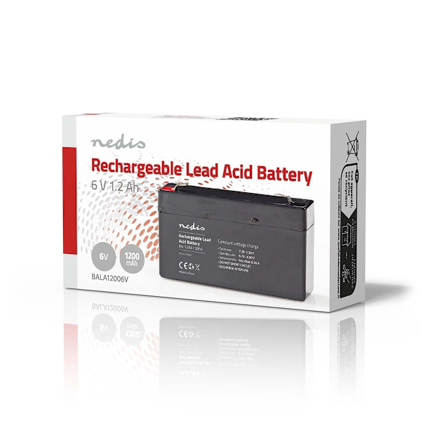 Nedis Uppladdningsbart blybatteri | Bly-syra | Uppladdningsbara | 6 V | 1200 mAh