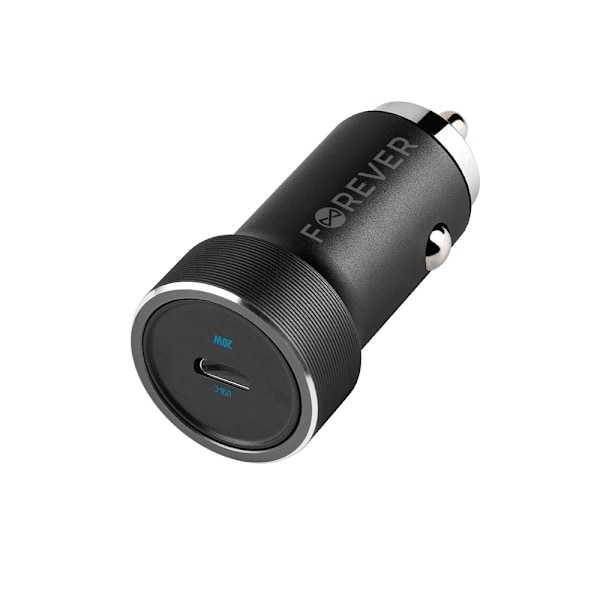 Forever CC-06 PD QC autolaturi 1x USB-C 20W, musta