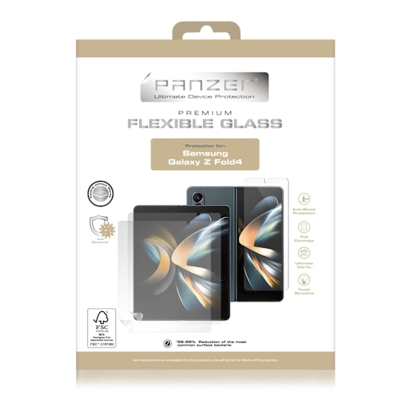 panzer Samsung Galaxy Z Fold4 Flex Hybrid Film and Tempered Glass Transparent