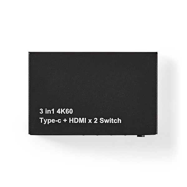 Nedis HDMI ™ Kytkin | 3-Porttinen port(s) | 1x USB-C™ / 2x HDMI™ tuloliitäntä | 1x HDMI™ lähtö | 4K@60Hz | 18.0 Gbps | Metalli | Antrasiitti