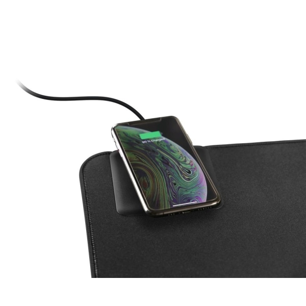 DELTACO Office, extra wide mousepad with fast wireless charger,