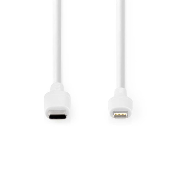 Nedis Lightning Kaapeli | USB 2.0 | Apple Lightning 8-Pin | USB-C™ Uros | 480 Mbps | Niklattu | 2.00 m | Pyöreä | PVC | Valkoinen | Laatikko