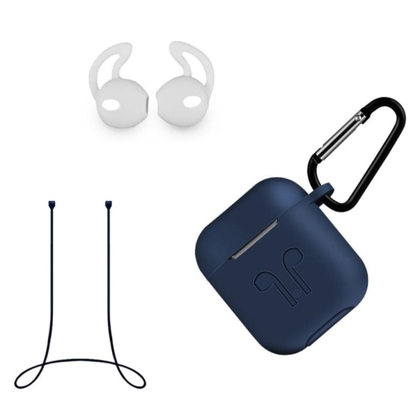 Silikone-kit til Airpods, Silikone-etui, Strap, Silikone-ørepropper, Karabinhage, Mari