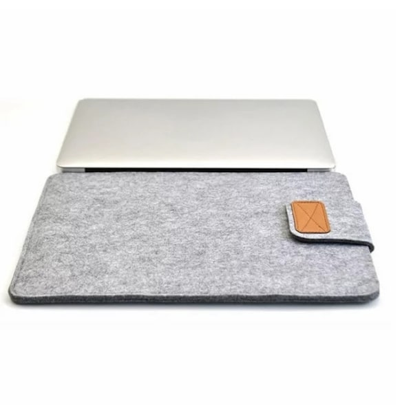 11\" tommer computer sleeve i stilfuldt uld, Lysegrå