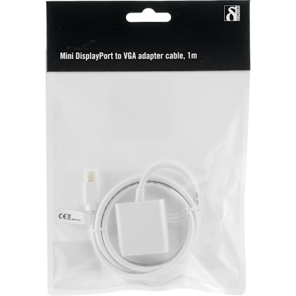 Mini DisplayPort - VGA kaapeli u-n, 1m, valk