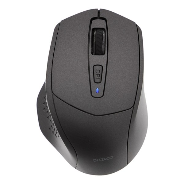 DELTACO silent wireless mouse, bluetooth, 1x AA, 800-1600 DPI, dark gr