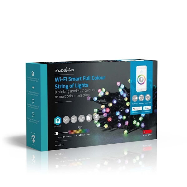 Nedis SmartLife Jouluvalot | Nauha | Wi-Fi | RGB | 42 LED's | 5.00 m | Android™ / IOS