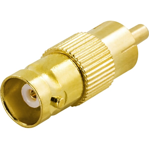 DELTACO adapter, RCA hane till BNC hona, guldpläterad