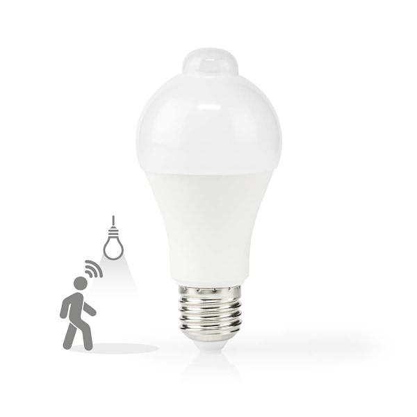 Nedis LED Lamppu E27 | A60 | 4.9 W | 470 lm | 3000 K | Valkoinen | Retrotyylinen | Huurrettu | Liiketunnistus | 1 kpl