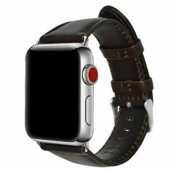 Kelloranneke keinonahasta Apple Watchiin, 44mm, tummanruskea