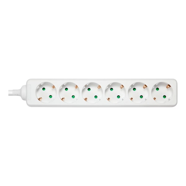 DELTACO outlet 6xCEE 7/3 1xCEE 7/7 1,5m white