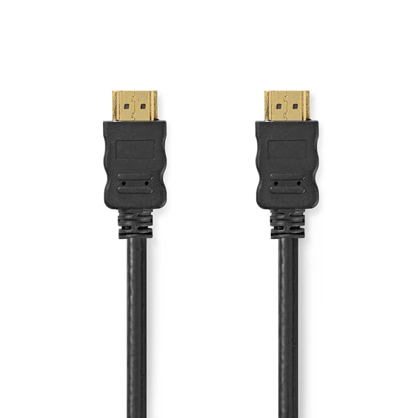 Nedis High Speed ​​HDMI ™ kabel med Ethernet | HDMI™ Stik | HDMI™ Stik | 4K@30Hz | ARC | 10.2 Gbps | 1.00 m | Runde | PVC | Sort | Label