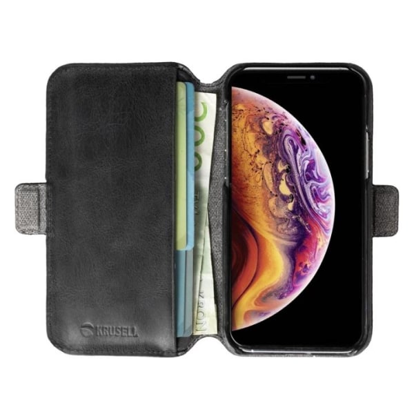 Krusell Sunne 2i1 Löstagbart Plånboksfodral till iPhone 11 Pro, Svart