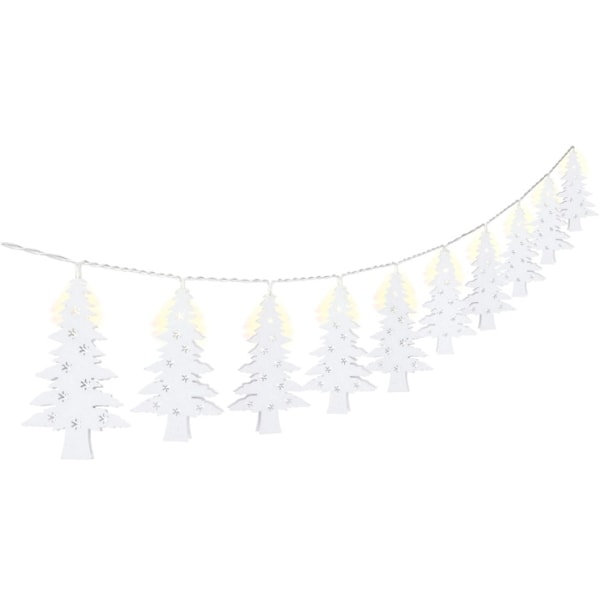 Goobay 10 LED-lampor "Julgran" med timerfunktion, varmvit (3000 K), batteridriven Läpinäkyvä, Valkoinen