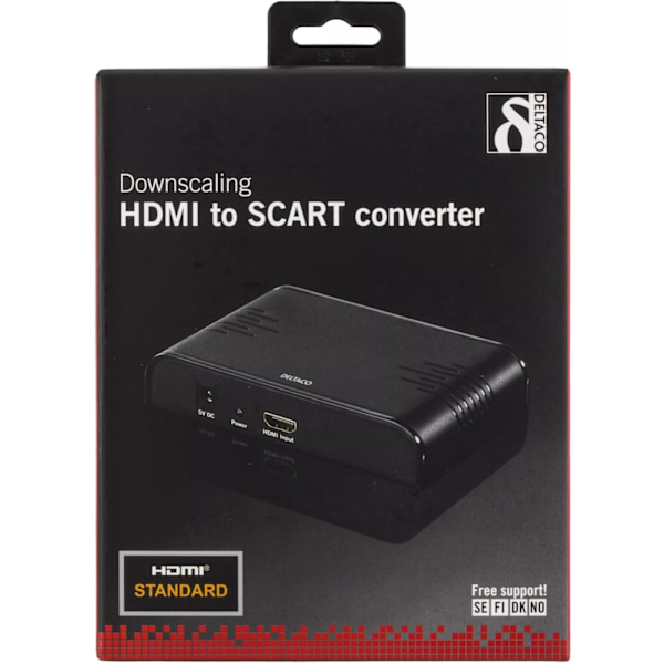 DELTACO Signalomvandlare, HDMI till SCART, PAL, svart (HDMI-SCART2)