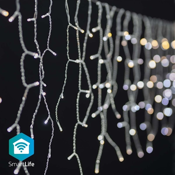 Nedis SmartLife Jouluvalot | Jääpuikko | Wi-Fi | Lämpimästä kylmään valkoiseen | 240 LED's | 5.00 m | Android™ / IOS Valkoinen