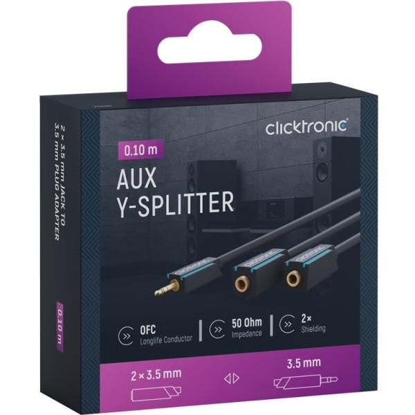 ClickTronic 3,5 mm AUX-adapterkabel Stereo Premium-kabel | 1 x 3