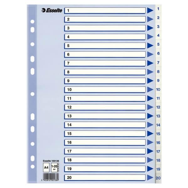 ESSELTE Register Non-Stop A4/1-20 Hvid