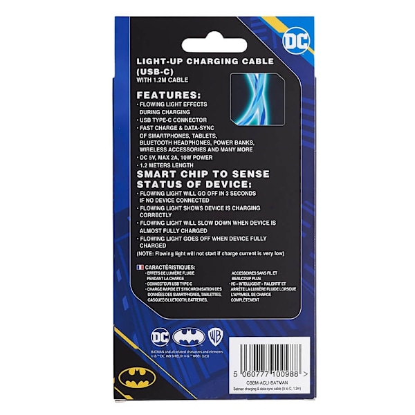 BATMAN USB A to C Light-Up 1.2m