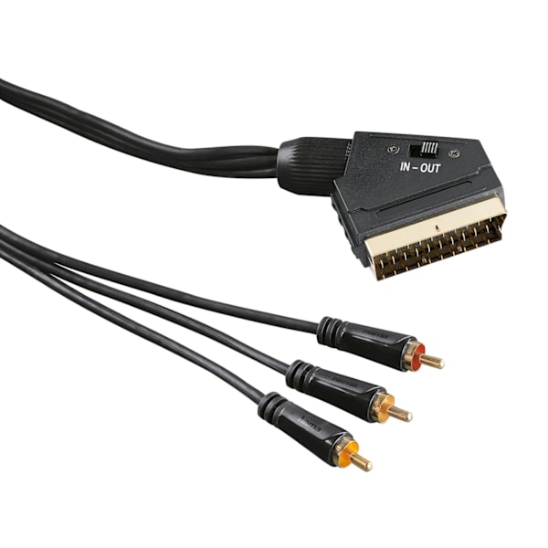 Hama-kaapeli Video Scart-3xRCA Kulta Musta 1,5m