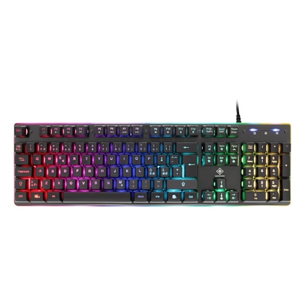 DELTACO GAMING DK220 tastatur, membranbrytere, nordisk, RGB Sort
