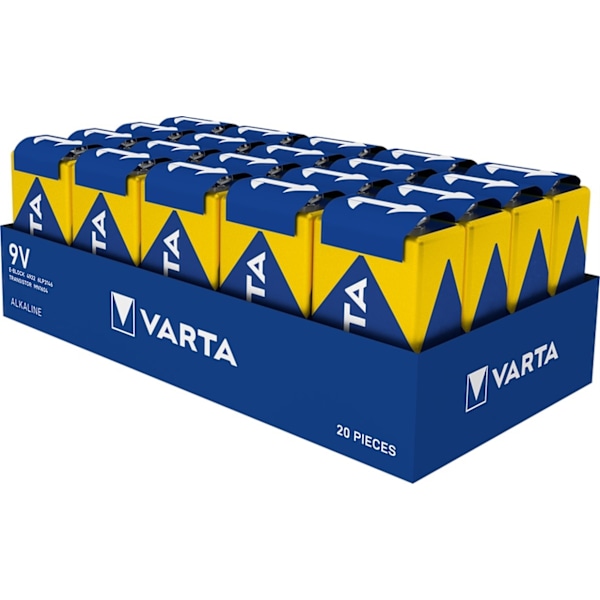 Varta 6LR61/6LP3146/9 V Block (4922) batteri, 1 st. oförpackad alkaliskt manganbatteri, 9 V