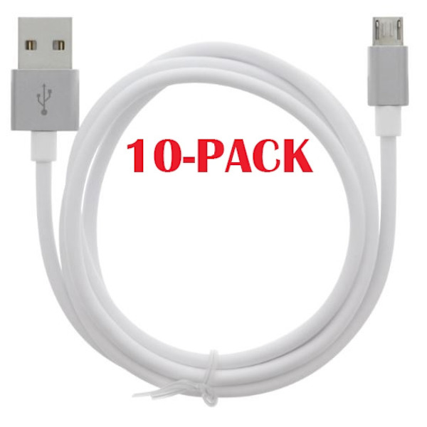 10-PACK Kabel USB-A - MicroUSB 2.4A, 1m, Vit
